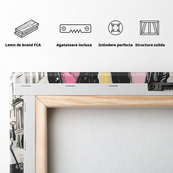 Tablou Canvas Premium LuxCanva® C1104, Fashion Girls , Culori, Moda, Fete, Living Room, Bedroom, Relaxare, Culori Vibrante