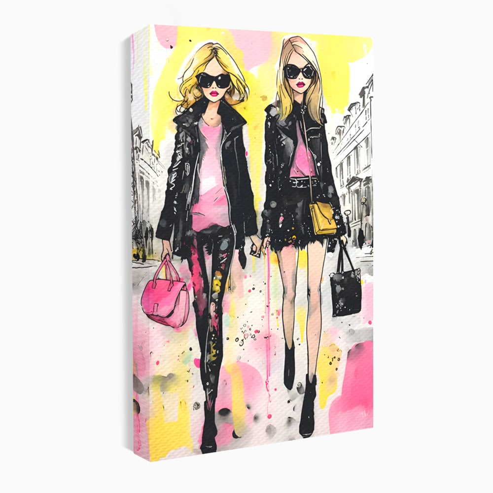 Tablou Canvas Premium LuxCanva® C1104, Fashion Girls , Culori, Moda, Fete, Living Room, Bedroom, Relaxare, Culori Vibrante