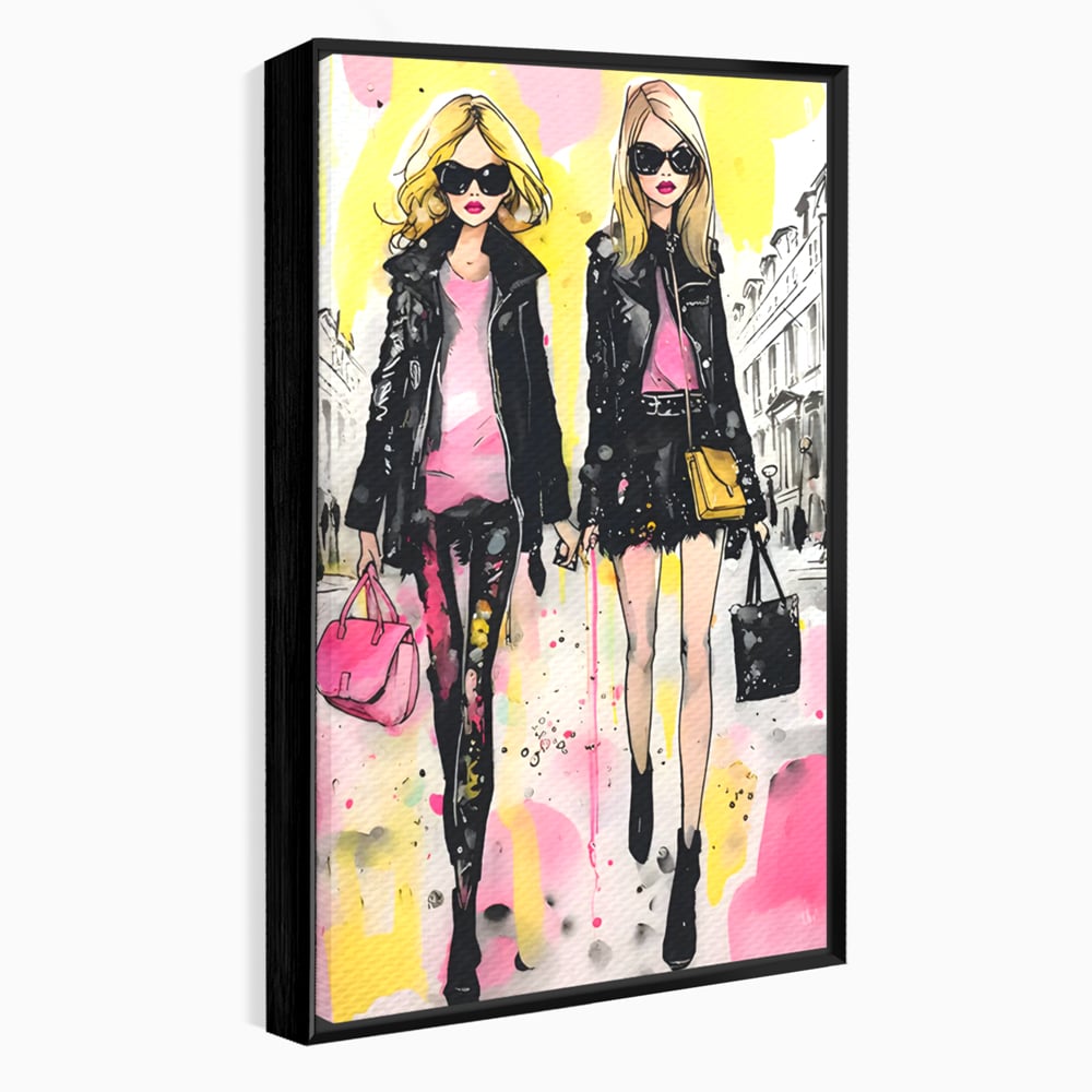 Tablou Canvas Premium LuxCanva® C1104, Fashion Girls , Culori, Moda, Fete, Living Room, Bedroom, Relaxare, Culori Vibrante