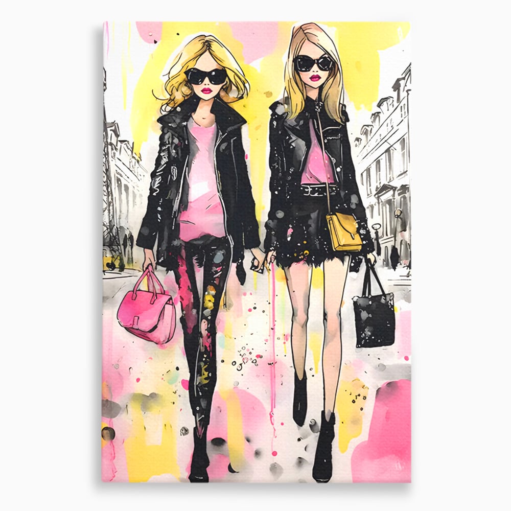 Tablou Canvas Premium LuxCanva® C1104, Fashion Girls , Culori, Moda, Fete, Living Room, Bedroom, Relaxare, Culori Vibrante