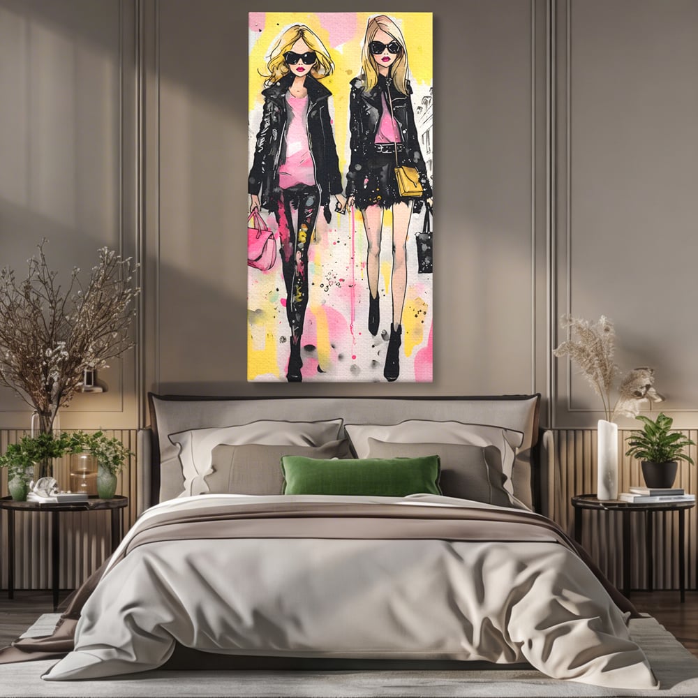 Tablou Canvas Premium LuxCanva® C1104, Fashion Girls , Culori, Moda, Fete, Living Room, Bedroom, Relaxare, Culori Vibrante