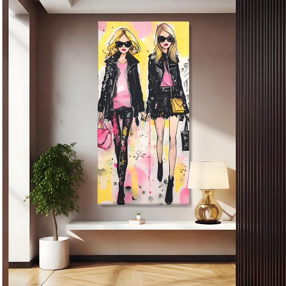 Tablou Canvas Premium LuxCanva® C1104, Fashion Girls , Culori, Moda, Fete, Living Room, Bedroom, Relaxare, Culori Vibrante