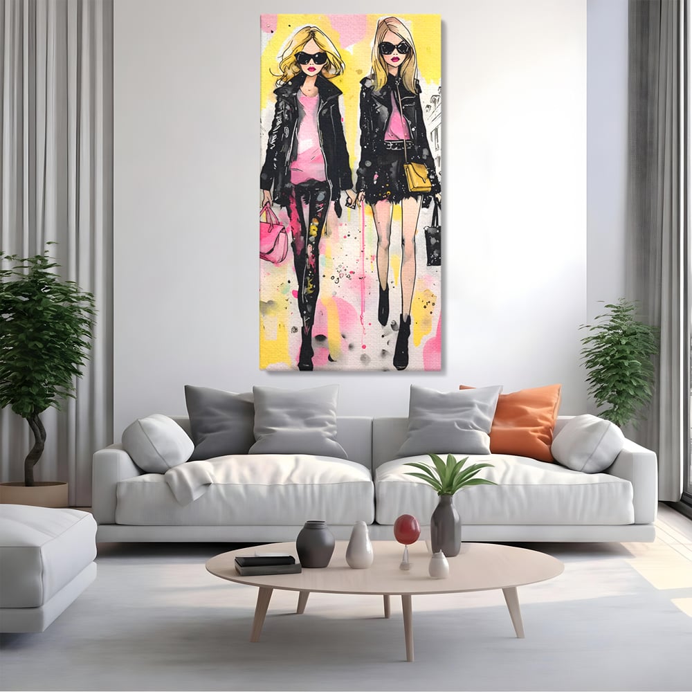 Tablou Canvas Premium LuxCanva® C1104, Fashion Girls , Culori, Moda, Fete, Living Room, Bedroom, Relaxare, Culori Vibrante