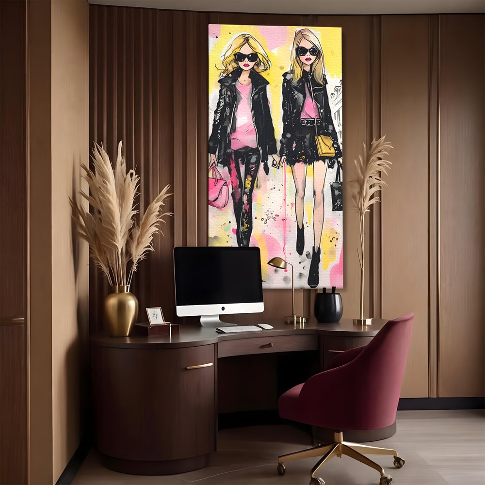 Tablou Canvas Premium LuxCanva® C1104, Fashion Girls , Culori, Moda, Fete, Living Room, Bedroom, Relaxare, Culori Vibrante