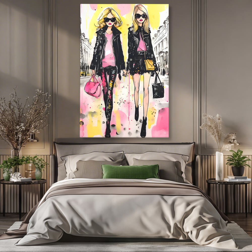 Tablou Canvas Premium LuxCanva® C1104, Fashion Girls , Culori, Moda, Fete, Living Room, Bedroom, Relaxare, Culori Vibrante