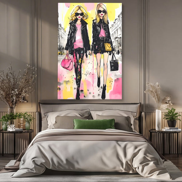 Tablou Canvas Premium LuxCanva® C1104, Fashion Girls , Culori, Moda, Fete, Living Room, Bedroom, Relaxare, Culori Vibrante
