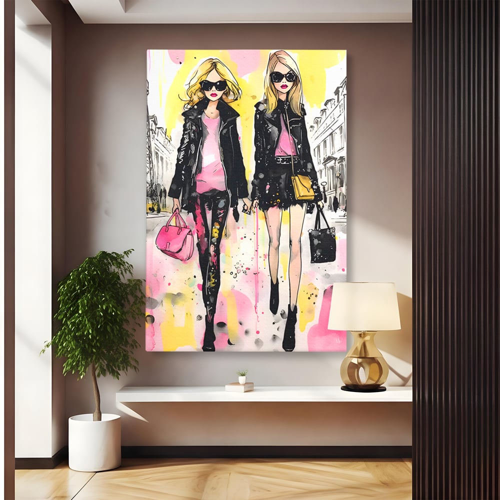 Tablou Canvas Premium LuxCanva® C1104, Fashion Girls , Culori, Moda, Fete, Living Room, Bedroom, Relaxare, Culori Vibrante