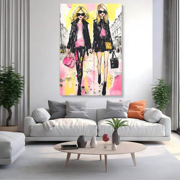 Tablou Canvas Premium LuxCanva® C1104, Fashion Girls , Culori, Moda, Fete, Living Room, Bedroom, Relaxare, Culori Vibrante