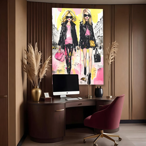 Tablou Canvas Premium LuxCanva® C1104, Fashion Girls , Culori, Moda, Fete, Living Room, Bedroom, Relaxare, Culori Vibrante