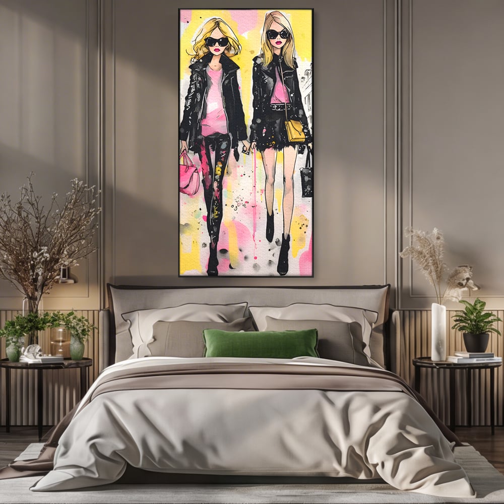 Tablou Canvas Premium LuxCanva® C1104, Fashion Girls , Culori, Moda, Fete, Living Room, Bedroom, Relaxare, Culori Vibrante
