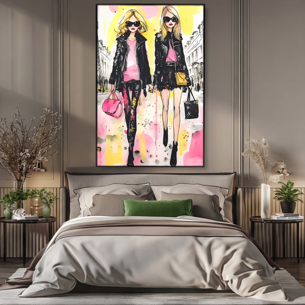 Tablou Canvas Premium LuxCanva® C1104, Fashion Girls , Culori, Moda, Fete, Living Room, Bedroom, Relaxare, Culori Vibrante