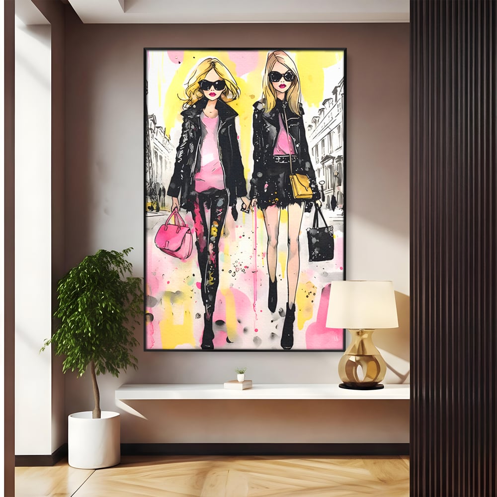 Tablou Canvas Premium LuxCanva® C1104, Fashion Girls , Culori, Moda, Fete, Living Room, Bedroom, Relaxare, Culori Vibrante
