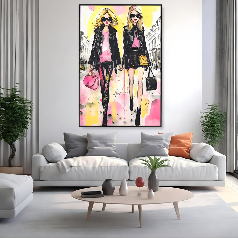 Tablou Canvas Premium LuxCanva® C1104, Fashion Girls , Culori, Moda, Fete, Living Room, Bedroom, Relaxare, Culori Vibrante