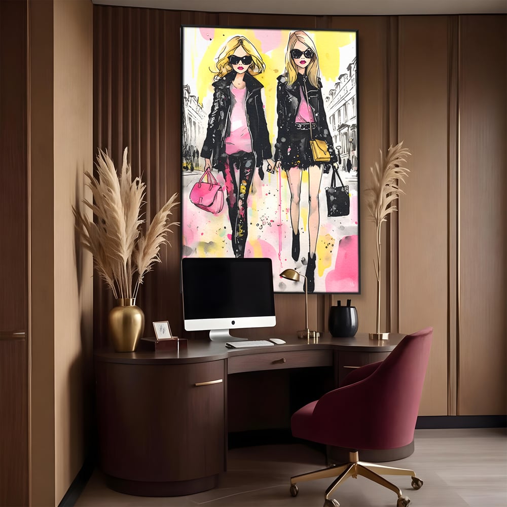 Tablou Canvas Premium LuxCanva® C1104, Fashion Girls , Culori, Moda, Fete, Living Room, Bedroom, Relaxare, Culori Vibrante