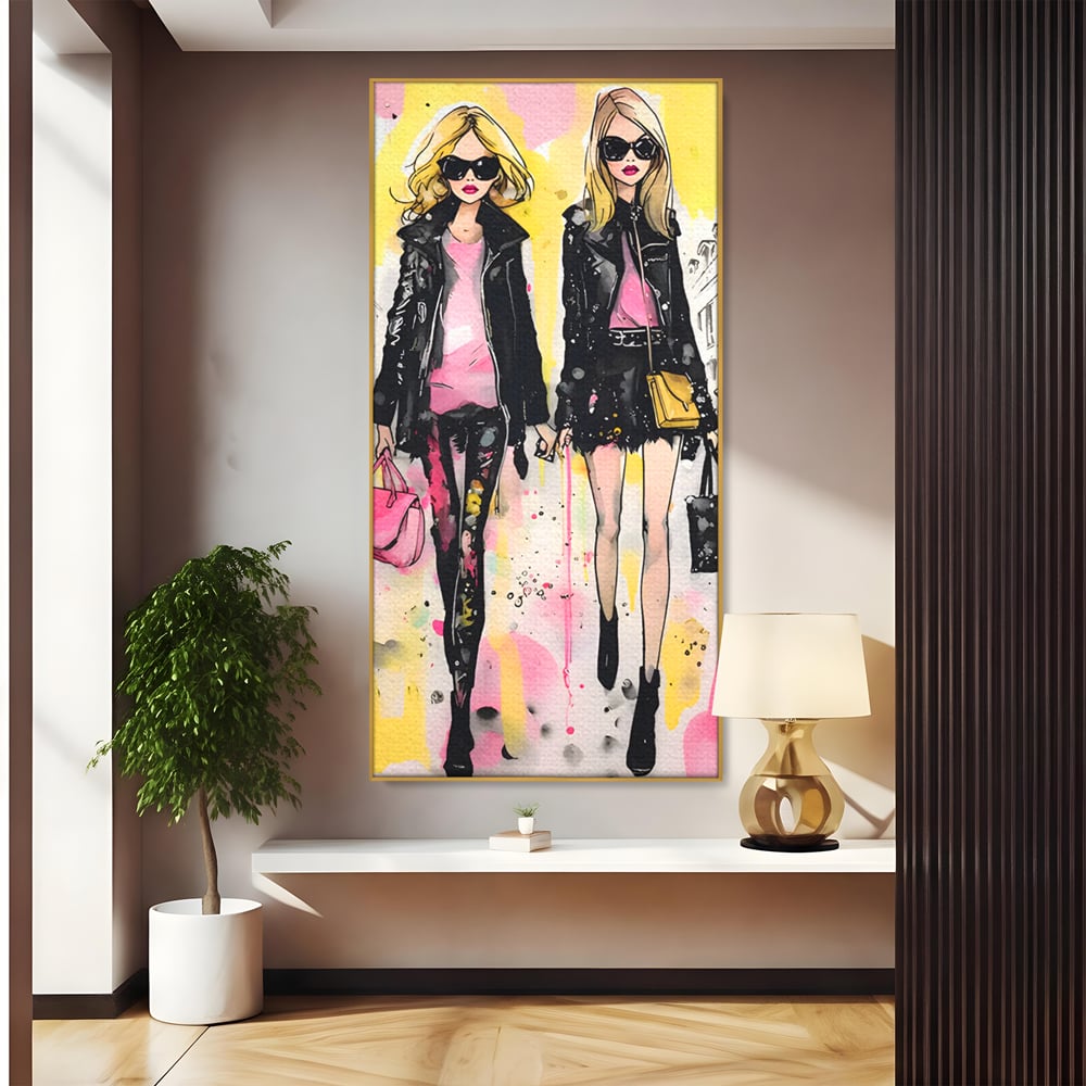 Tablou Canvas Premium LuxCanva® C1104, Fashion Girls , Culori, Moda, Fete, Living Room, Bedroom, Relaxare, Culori Vibrante