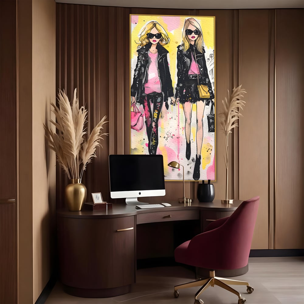 Tablou Canvas Premium LuxCanva® C1104, Fashion Girls , Culori, Moda, Fete, Living Room, Bedroom, Relaxare, Culori Vibrante