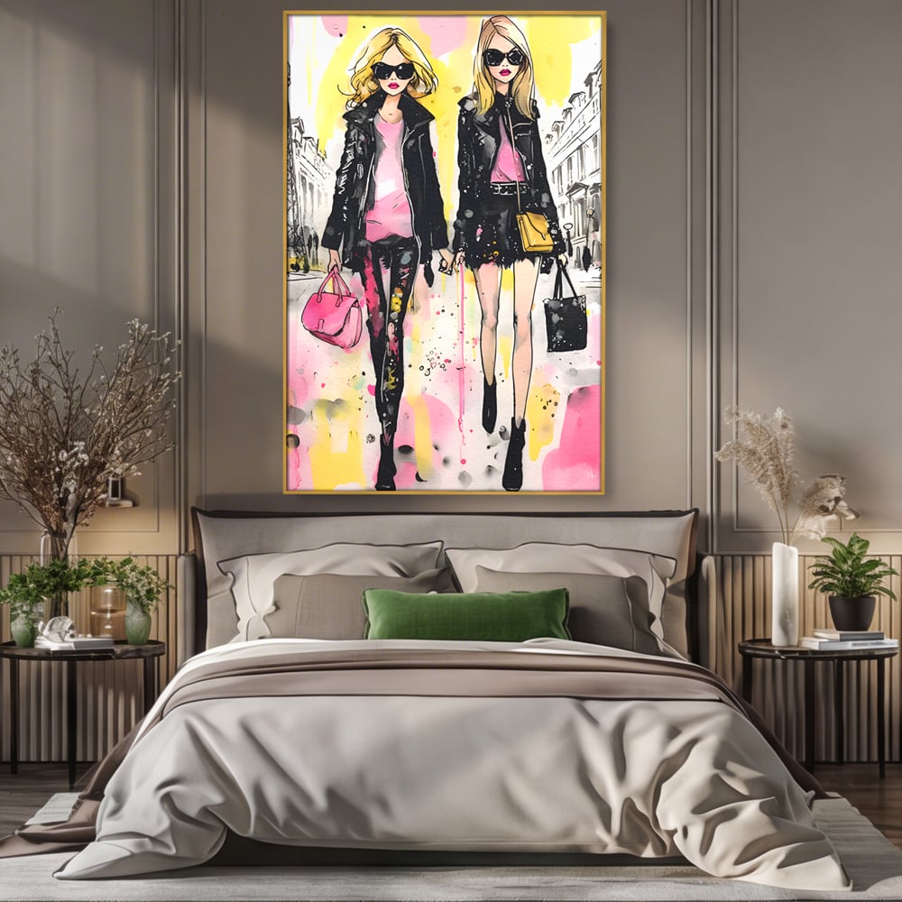 Tablou Canvas Premium LuxCanva® C1104, Fashion Girls , Culori, Moda, Fete, Living Room, Bedroom, Relaxare, Culori Vibrante