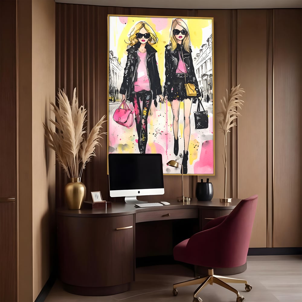 Tablou Canvas Premium LuxCanva® C1104, Fashion Girls , Culori, Moda, Fete, Living Room, Bedroom, Relaxare, Culori Vibrante