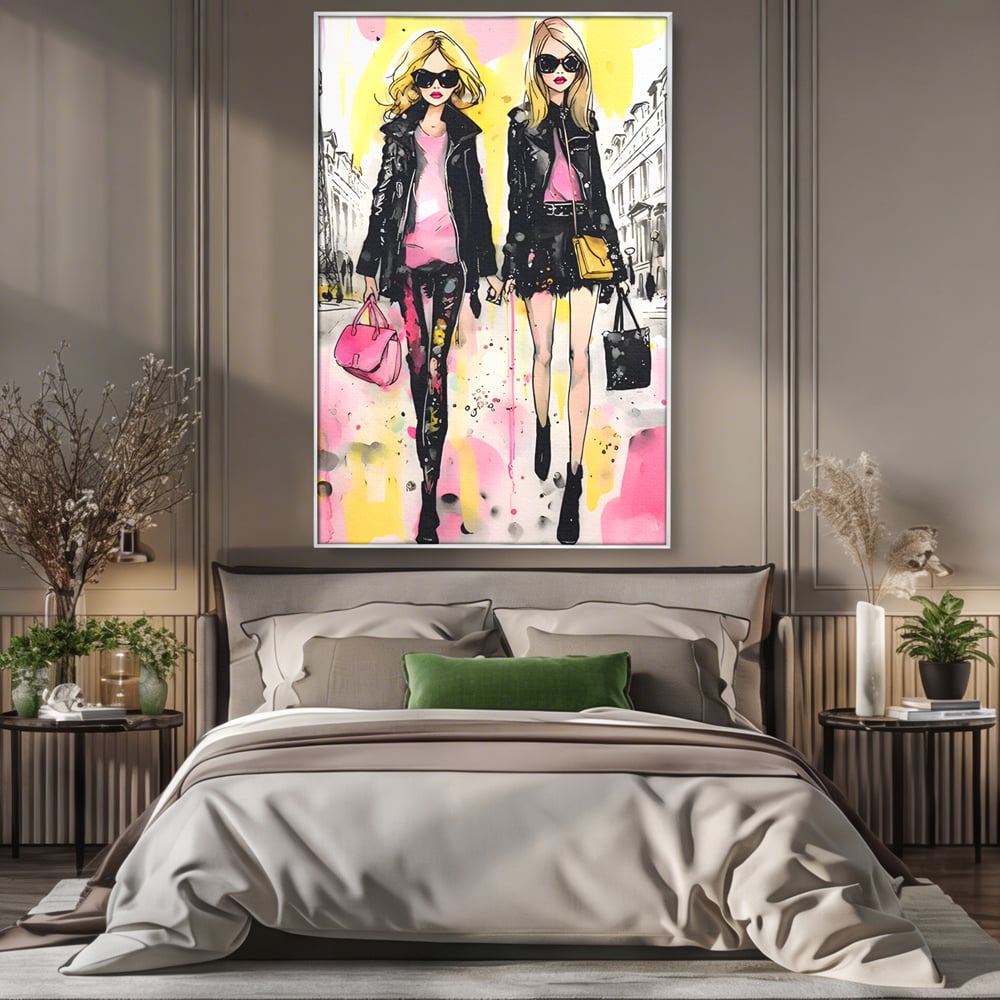 Tablou Canvas Premium LuxCanva® C1104, Fashion Girls , Culori, Moda, Fete, Living Room, Bedroom, Relaxare, Culori Vibrante