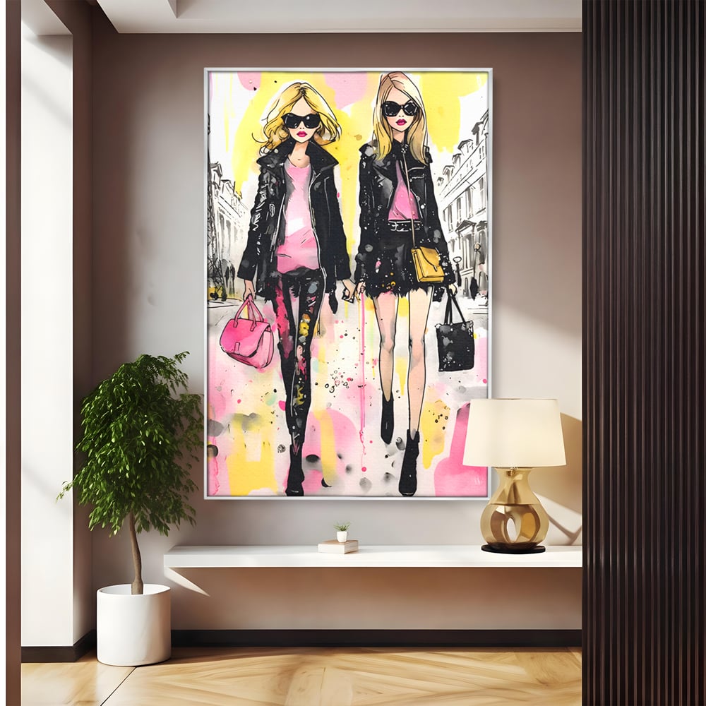 Tablou Canvas Premium LuxCanva® C1104, Fashion Girls , Culori, Moda, Fete, Living Room, Bedroom, Relaxare, Culori Vibrante