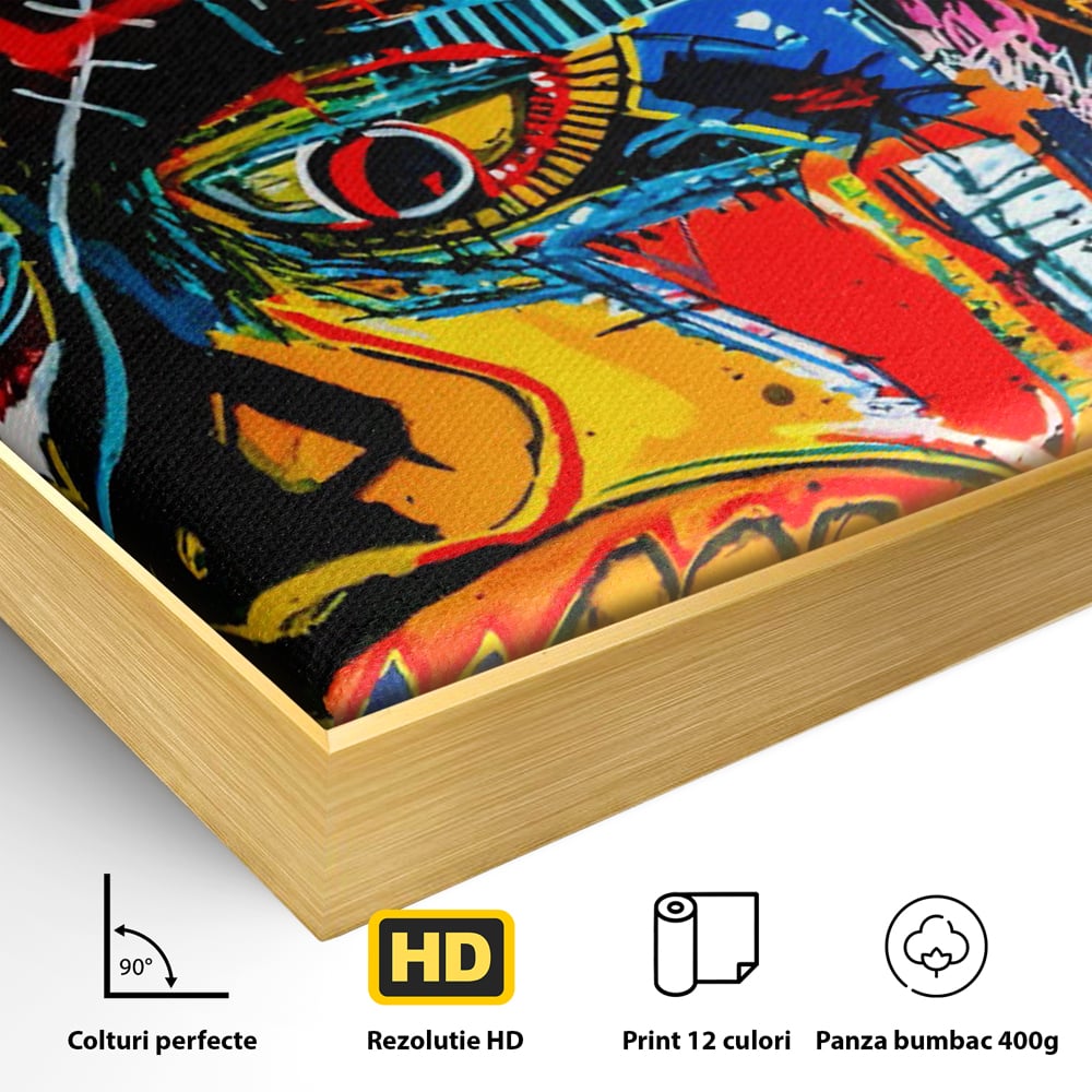 Tablou Canvas Premium LuxCanva® C1106, Pop Art Painting , Culori, Pop Art, Face, Abstract, Game Room, Relaxare, Culori Vibrante