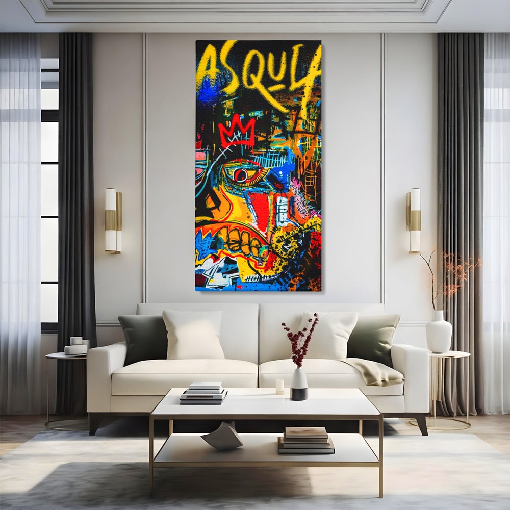 Tablou Canvas Premium LuxCanva® C1106, Pop Art Painting , Culori, Pop Art, Face, Abstract, Game Room, Relaxare, Culori Vibrante