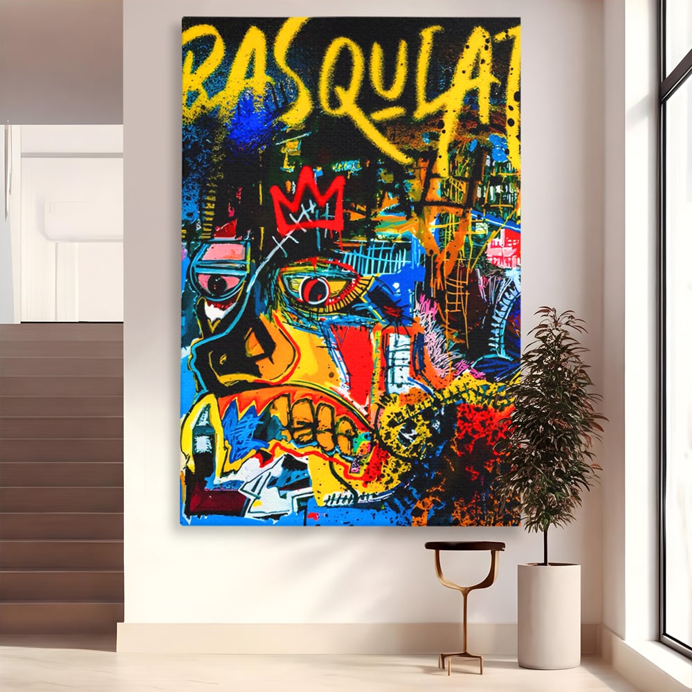 Tablou Canvas Premium LuxCanva® C1106, Pop Art Painting , Culori, Pop Art, Face, Abstract, Game Room, Relaxare, Culori Vibrante