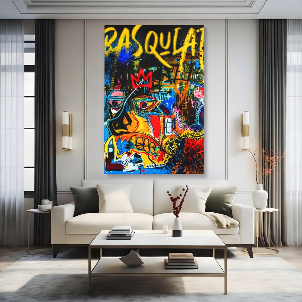 Tablou Canvas Premium LuxCanva® C1106, Pop Art Painting , Culori, Pop Art, Face, Abstract, Game Room, Relaxare, Culori Vibrante