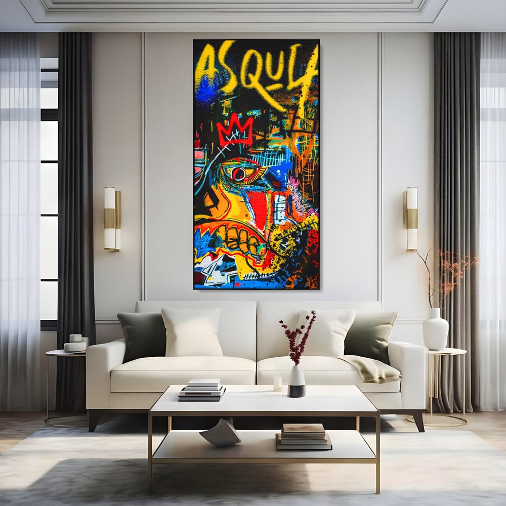 Tablou Canvas Premium LuxCanva® C1106, Pop Art Painting , Culori, Pop Art, Face, Abstract, Game Room, Relaxare, Culori Vibrante