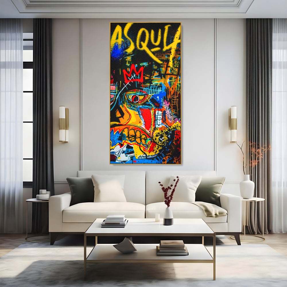 Tablou Canvas Premium LuxCanva® C1106, Pop Art Painting , Culori, Pop Art, Face, Abstract, Game Room, Relaxare, Culori Vibrante
