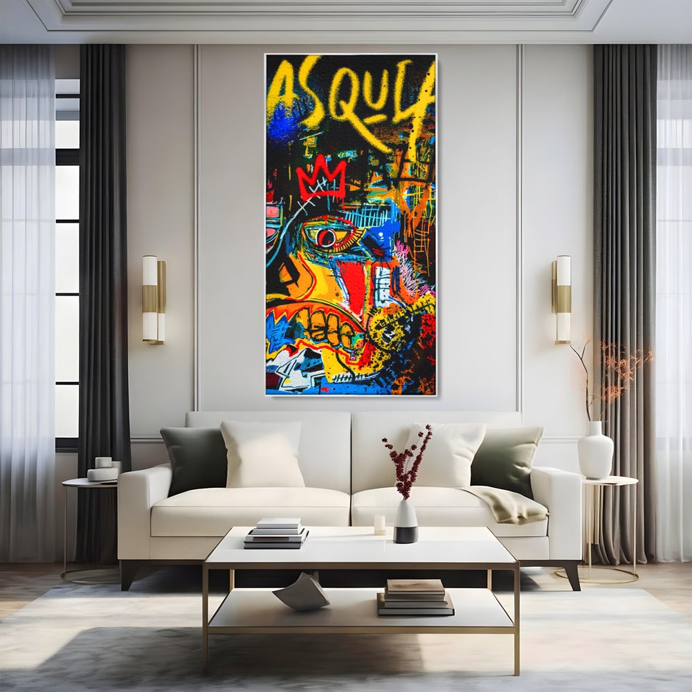 Tablou Canvas Premium LuxCanva® C1106, Pop Art Painting , Culori, Pop Art, Face, Abstract, Game Room, Relaxare, Culori Vibrante