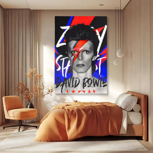 Tablou Canvas Premium LuxCanva® C1107, Portrait Of David Bowie , Culori, Artist, Singer, Game Room, Bar, Relaxare, Culori Vibrante