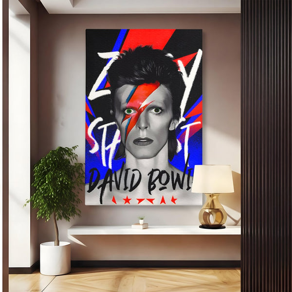 Tablou Canvas Premium LuxCanva® C1107, Portrait Of David Bowie , Culori, Artist, Singer, Game Room, Bar, Relaxare, Culori Vibrante