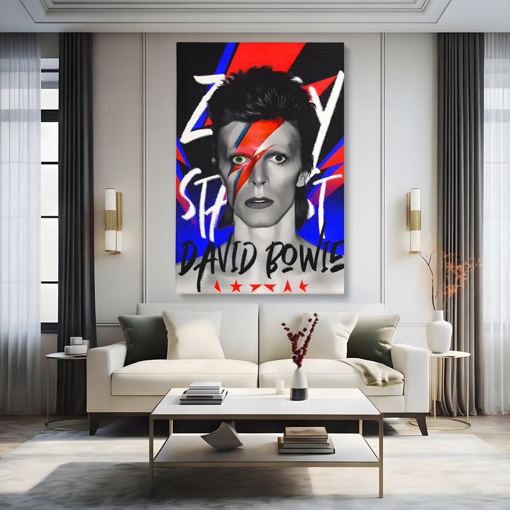 Tablou Canvas Premium LuxCanva® C1107, Portrait Of David Bowie , Culori, Artist, Singer, Game Room, Bar, Relaxare, Culori Vibrante