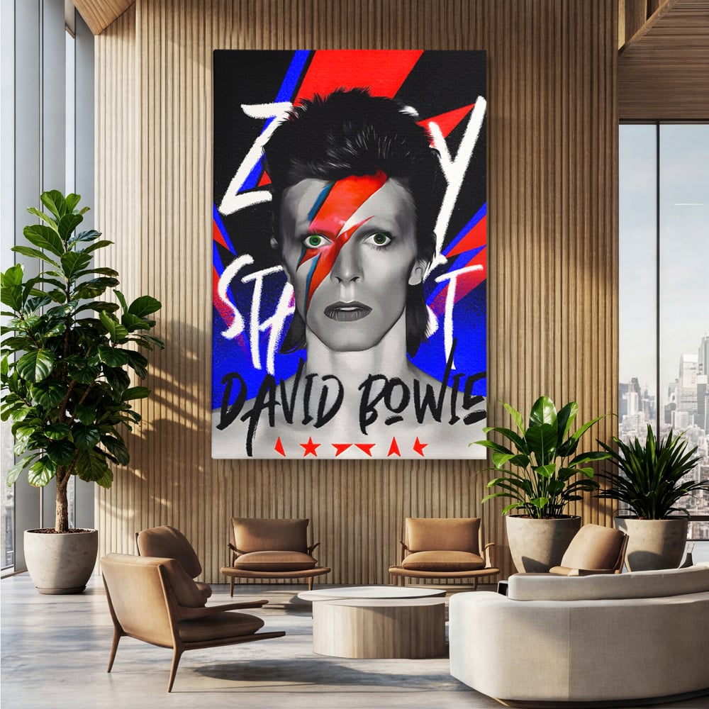 Tablou Canvas Premium LuxCanva® C1107, Portrait Of David Bowie , Culori, Artist, Singer, Game Room, Bar, Relaxare, Culori Vibrante