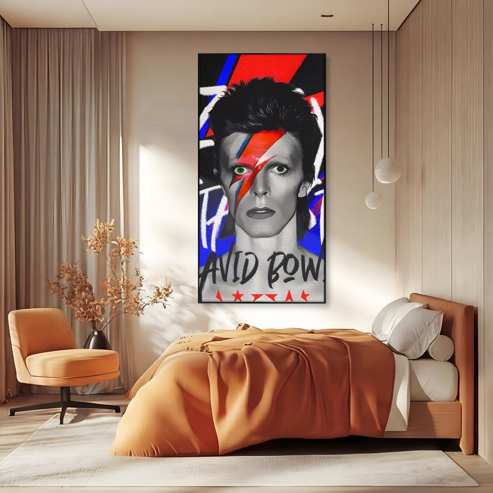 Tablou Canvas Premium LuxCanva® C1107, Portrait Of David Bowie , Culori, Artist, Singer, Game Room, Bar, Relaxare, Culori Vibrante