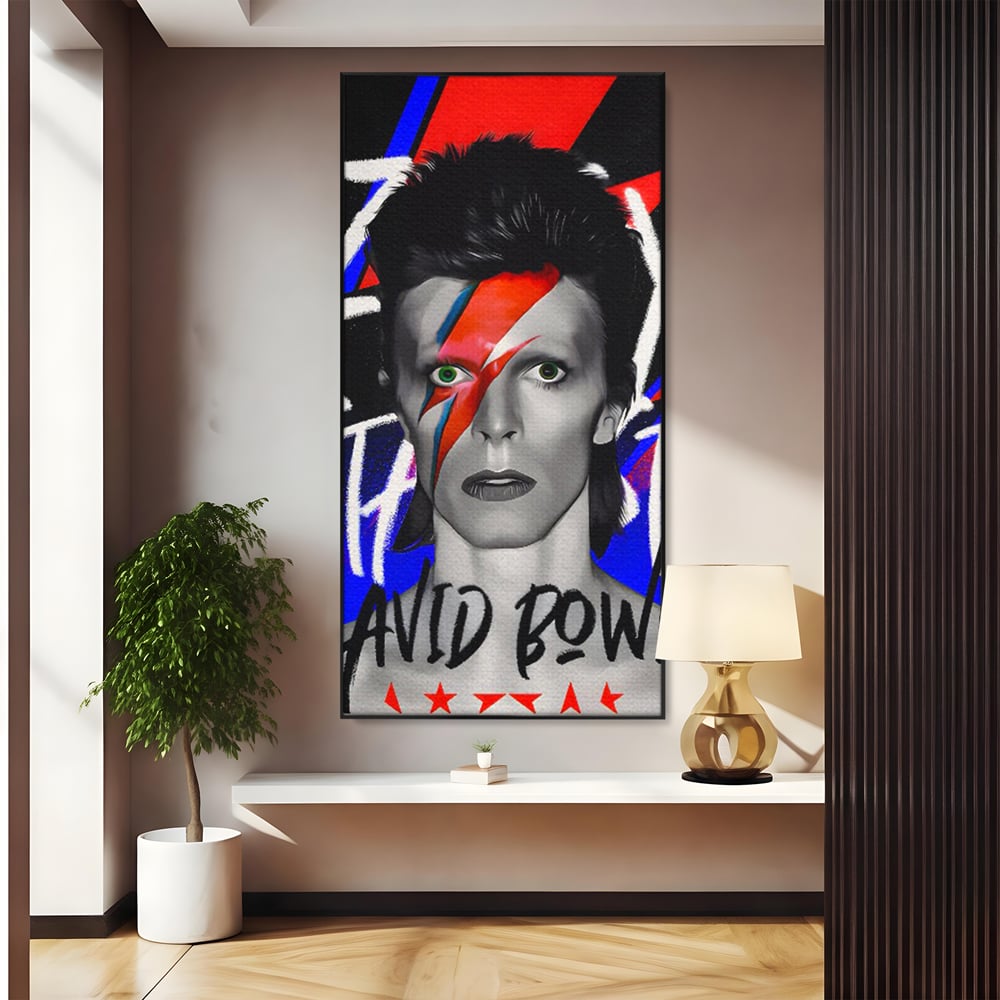 Tablou Canvas Premium LuxCanva® C1107, Portrait Of David Bowie , Culori, Artist, Singer, Game Room, Bar, Relaxare, Culori Vibrante