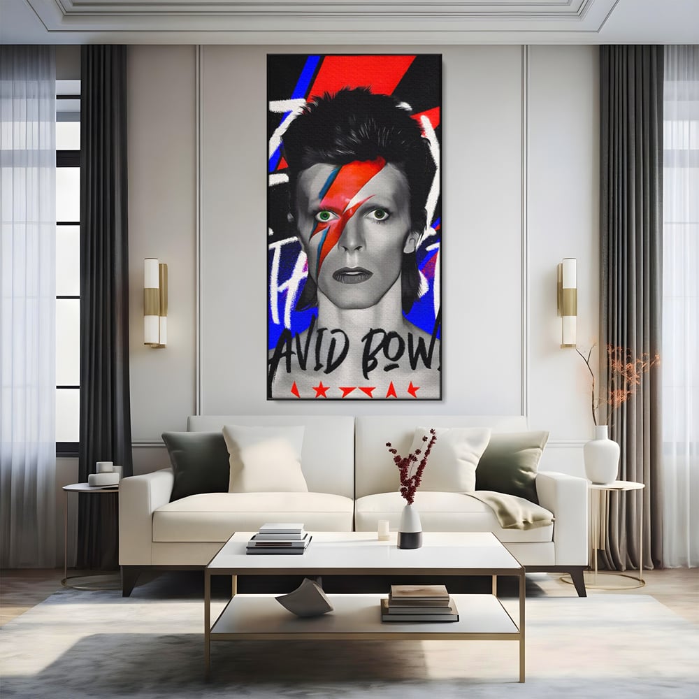 Tablou Canvas Premium LuxCanva® C1107, Portrait Of David Bowie , Culori, Artist, Singer, Game Room, Bar, Relaxare, Culori Vibrante