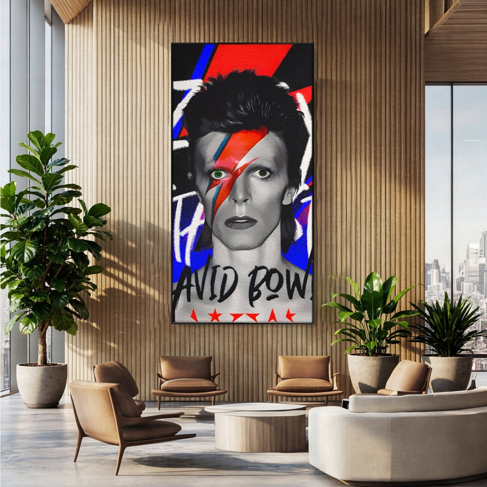 Tablou Canvas Premium LuxCanva® C1107, Portrait Of David Bowie , Culori, Artist, Singer, Game Room, Bar, Relaxare, Culori Vibrante