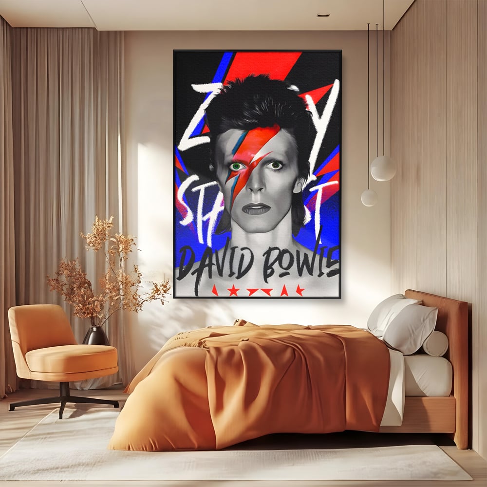 Tablou Canvas Premium LuxCanva® C1107, Portrait Of David Bowie , Culori, Artist, Singer, Game Room, Bar, Relaxare, Culori Vibrante
