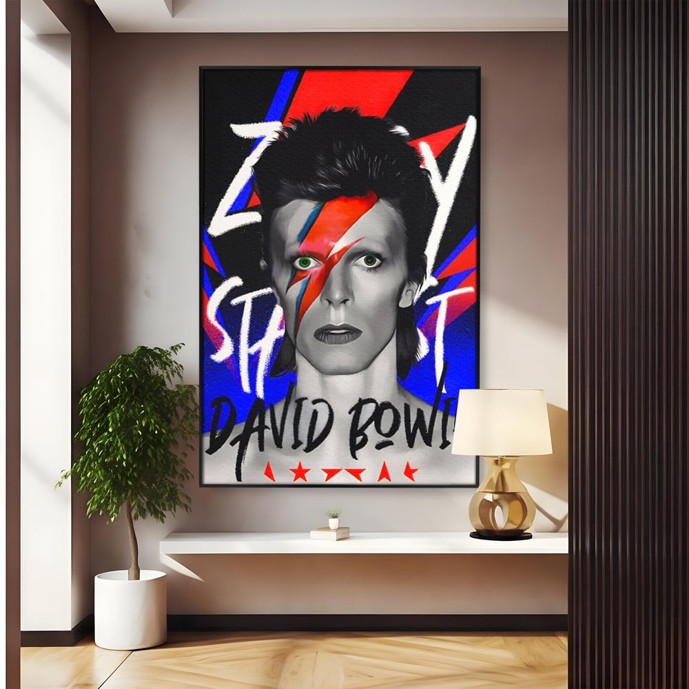 Tablou Canvas Premium LuxCanva® C1107, Portrait Of David Bowie , Culori, Artist, Singer, Game Room, Bar, Relaxare, Culori Vibrante