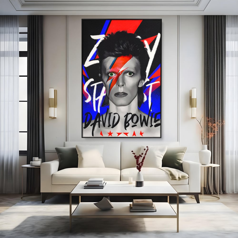 Tablou Canvas Premium LuxCanva® C1107, Portrait Of David Bowie , Culori, Artist, Singer, Game Room, Bar, Relaxare, Culori Vibrante