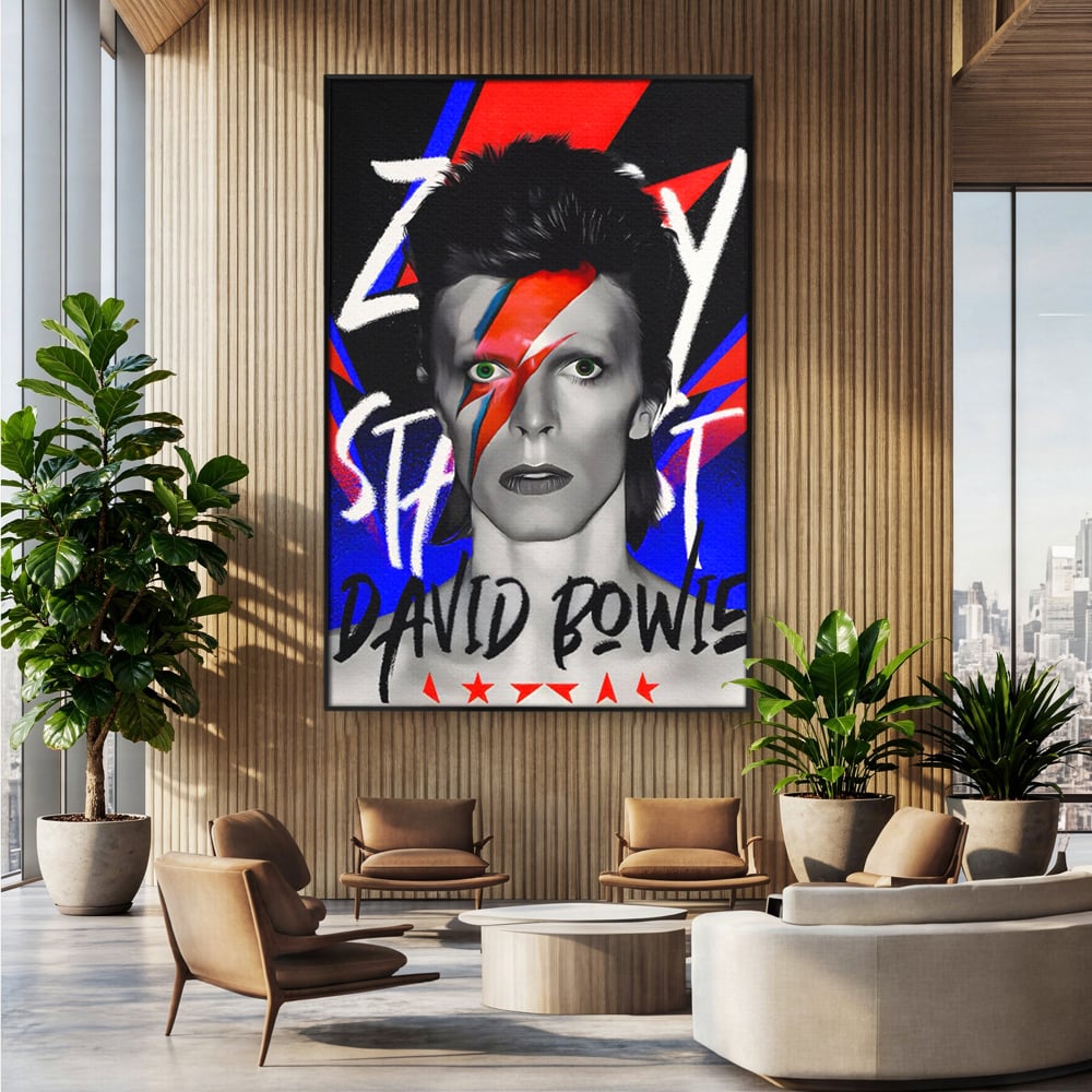 Tablou Canvas Premium LuxCanva® C1107, Portrait Of David Bowie , Culori, Artist, Singer, Game Room, Bar, Relaxare, Culori Vibrante