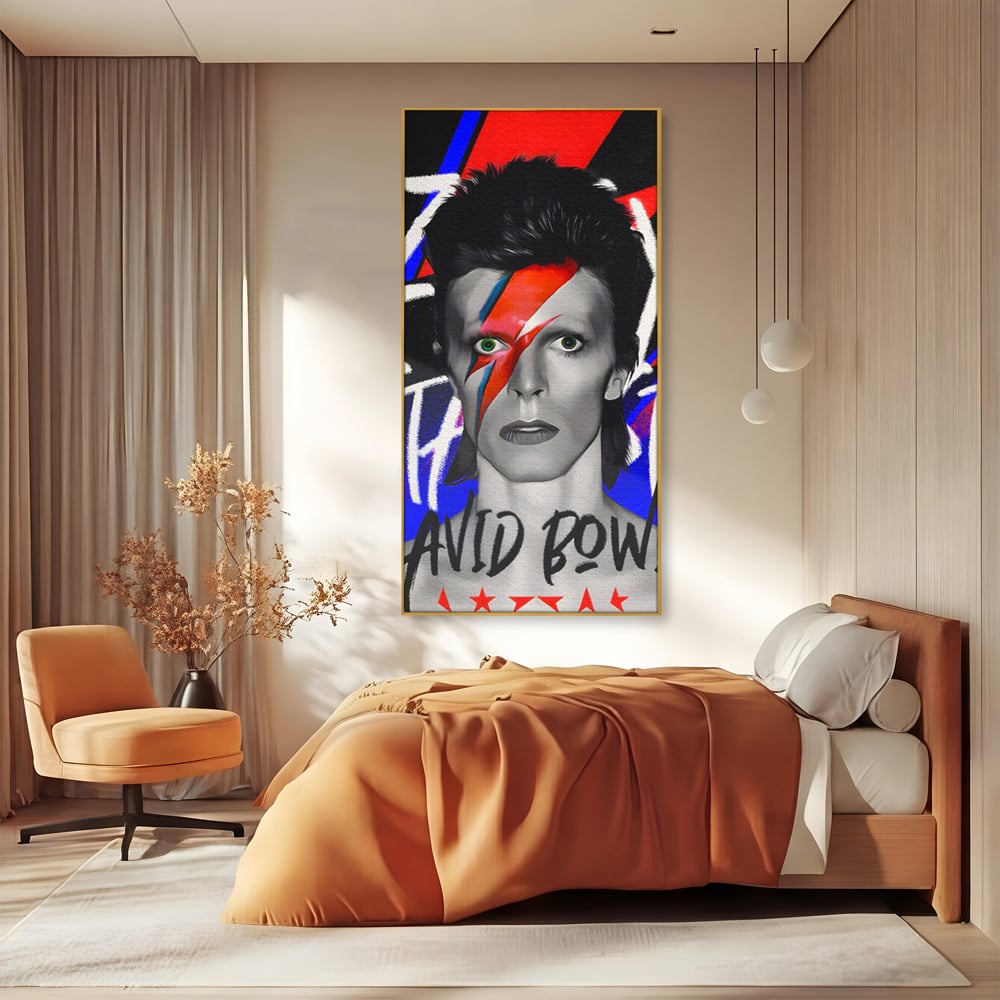 Tablou Canvas Premium LuxCanva® C1107, Portrait Of David Bowie , Culori, Artist, Singer, Game Room, Bar, Relaxare, Culori Vibrante