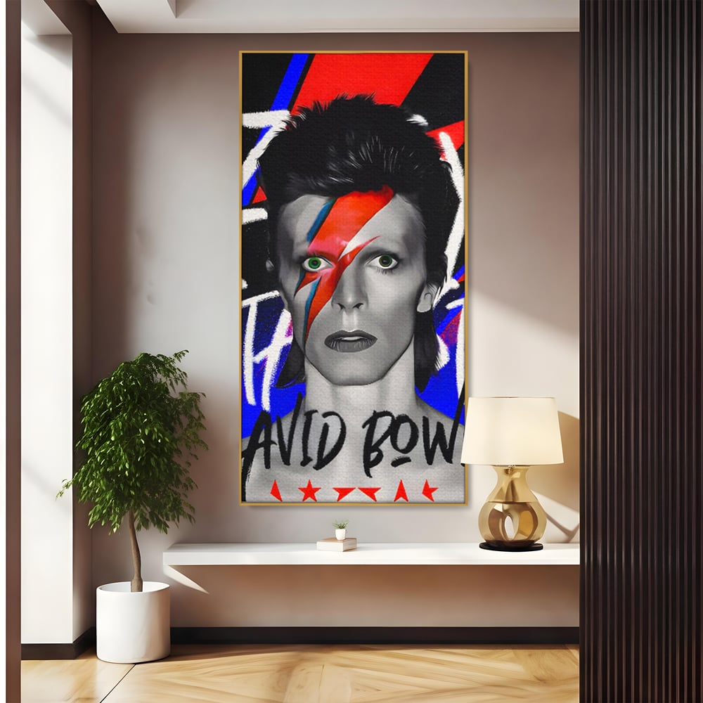 Tablou Canvas Premium LuxCanva® C1107, Portrait Of David Bowie , Culori, Artist, Singer, Game Room, Bar, Relaxare, Culori Vibrante
