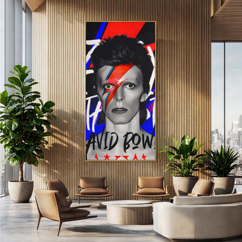 Tablou Canvas Premium LuxCanva® C1107, Portrait Of David Bowie , Culori, Artist, Singer, Game Room, Bar, Relaxare, Culori Vibrante