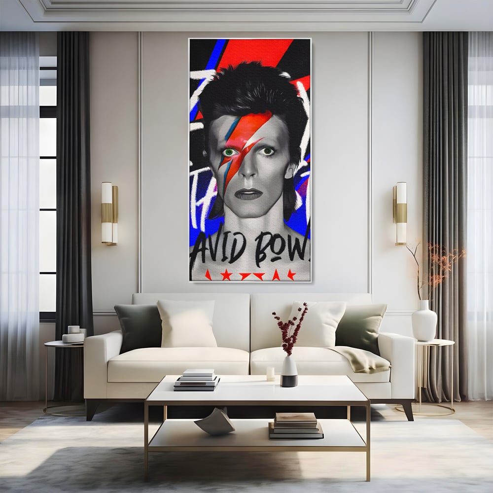 Tablou Canvas Premium LuxCanva® C1107, Portrait Of David Bowie , Culori, Artist, Singer, Game Room, Bar, Relaxare, Culori Vibrante