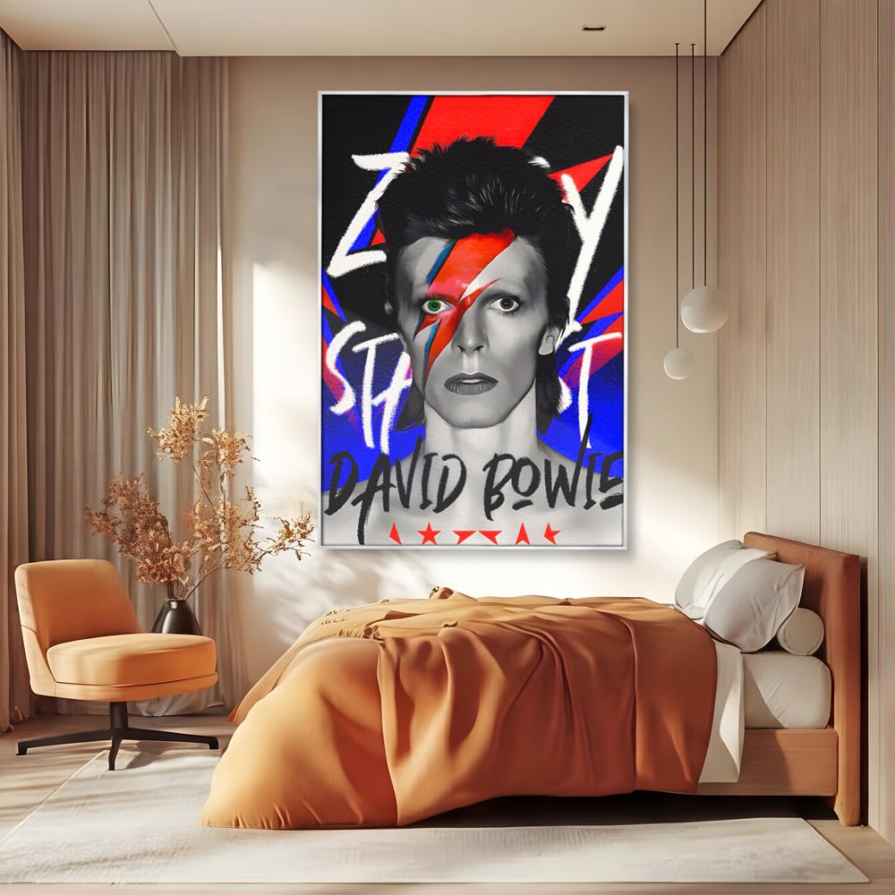 Tablou Canvas Premium LuxCanva® C1107, Portrait Of David Bowie , Culori, Artist, Singer, Game Room, Bar, Relaxare, Culori Vibrante