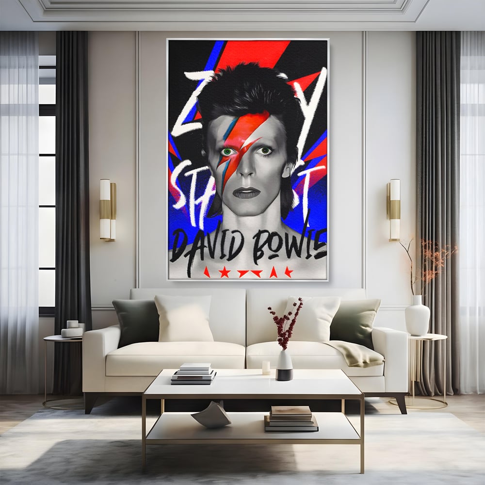 Tablou Canvas Premium LuxCanva® C1107, Portrait Of David Bowie , Culori, Artist, Singer, Game Room, Bar, Relaxare, Culori Vibrante