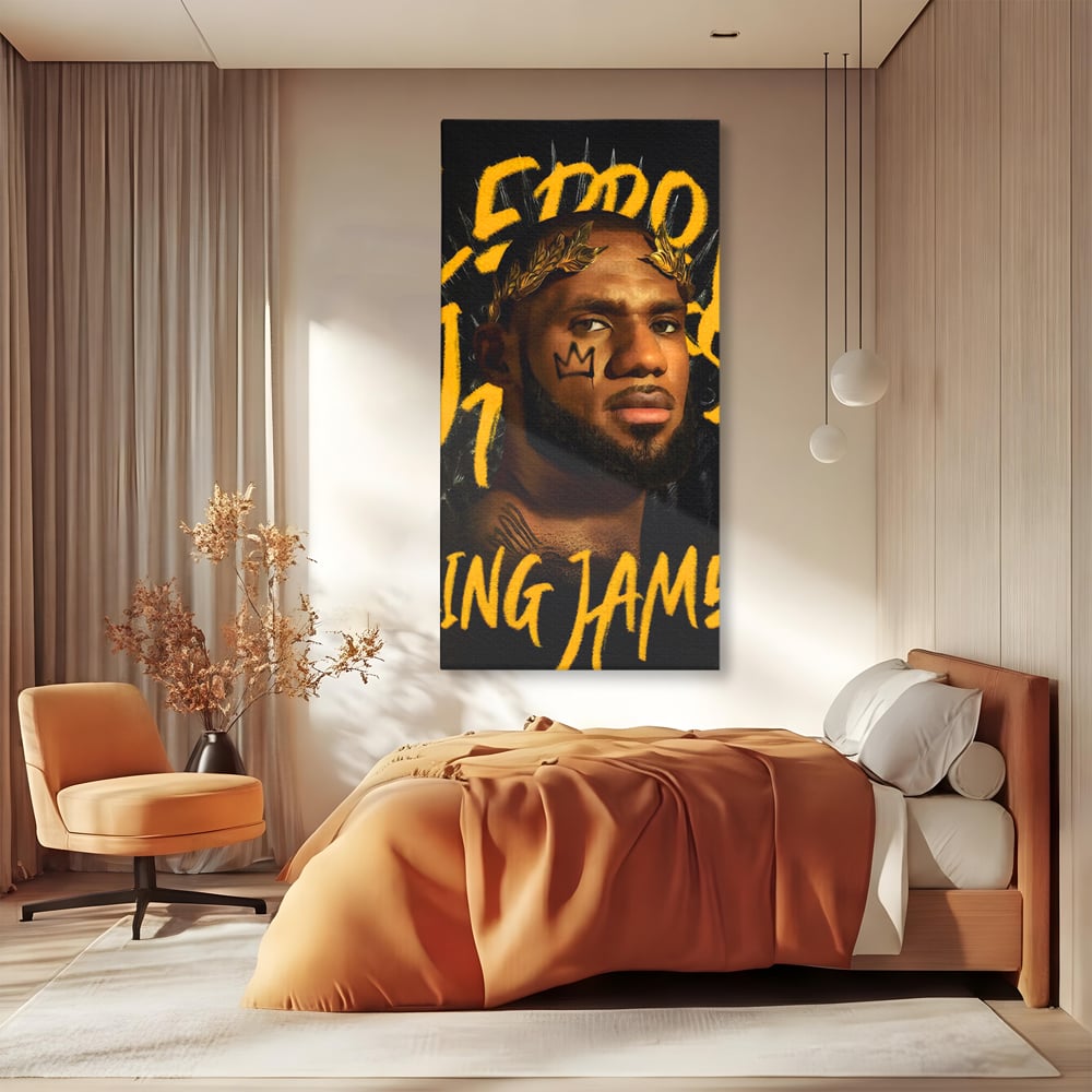 Tablou Canvas Premium LuxCanva® C1108, Lebron James , Culori, Basketball, Lebron, Game Room, Bar, Relaxare, Culori Vibrante